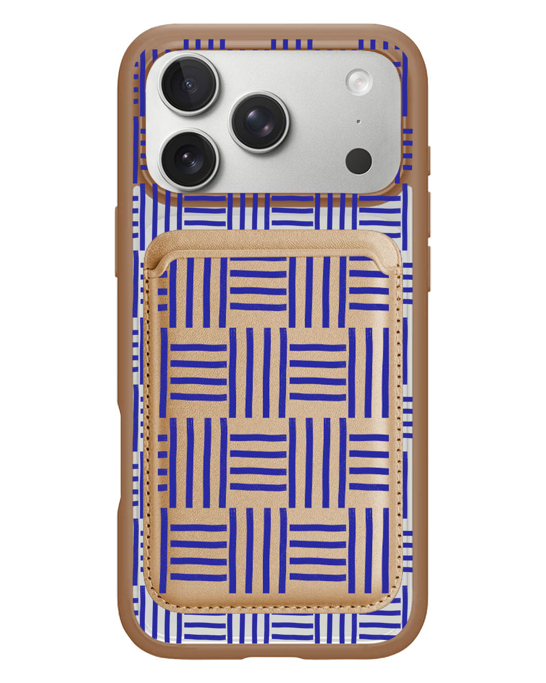 iPhone Magnetic Wallet Case - Naval Checkered