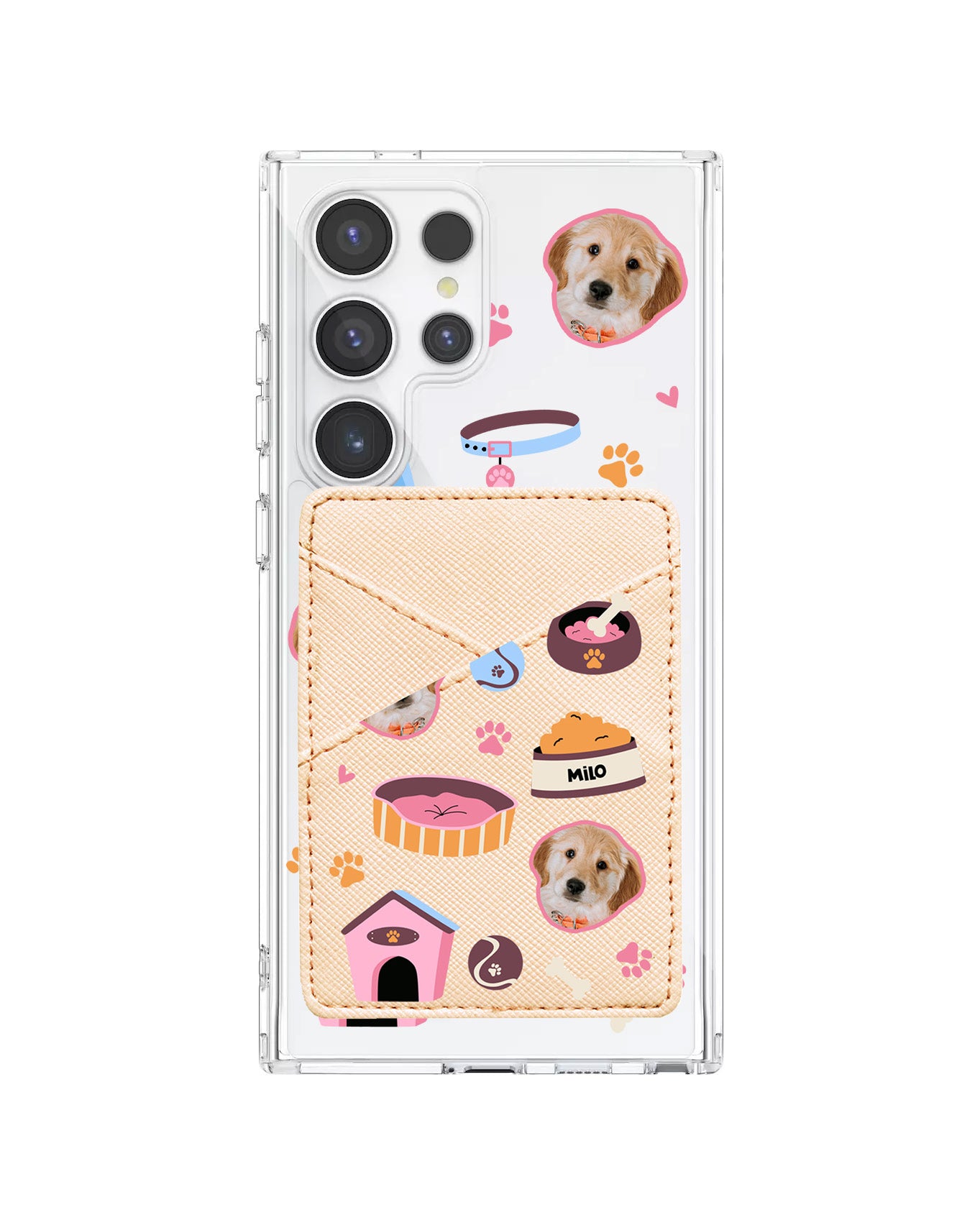 Android Phone Wallet Case - Pet Grid Puppy Cozy Day
