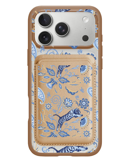 iPhone Magnetic Wallet Case - Tiger & Floral