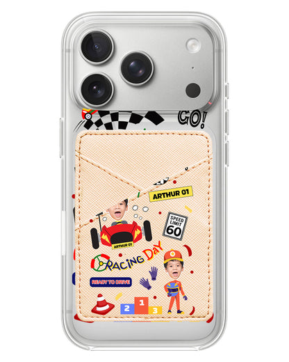 iPhone Phone Wallet Case - Face Grid Dream Racer