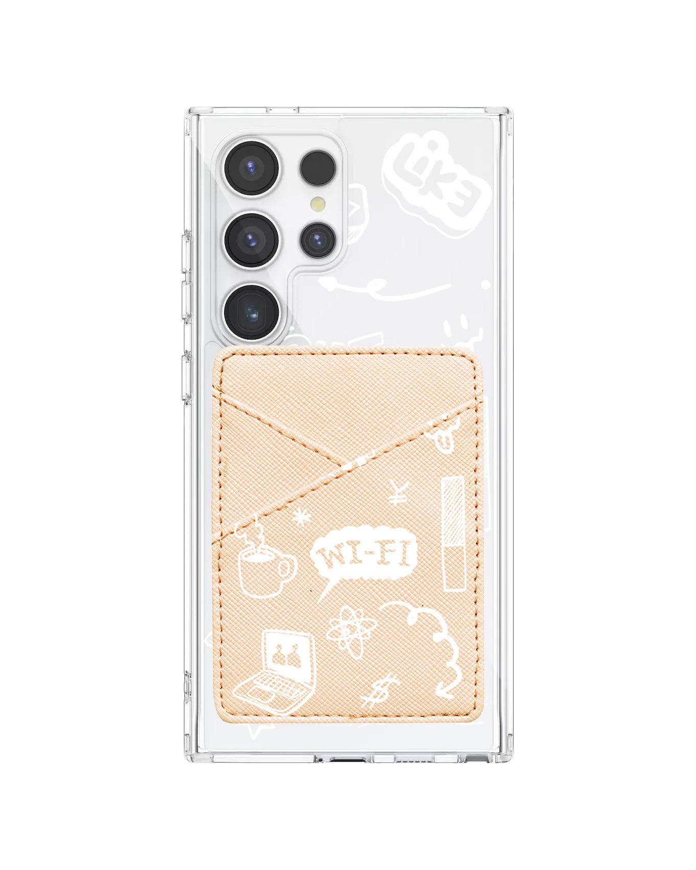 Android Phone Wallet Case - Social White