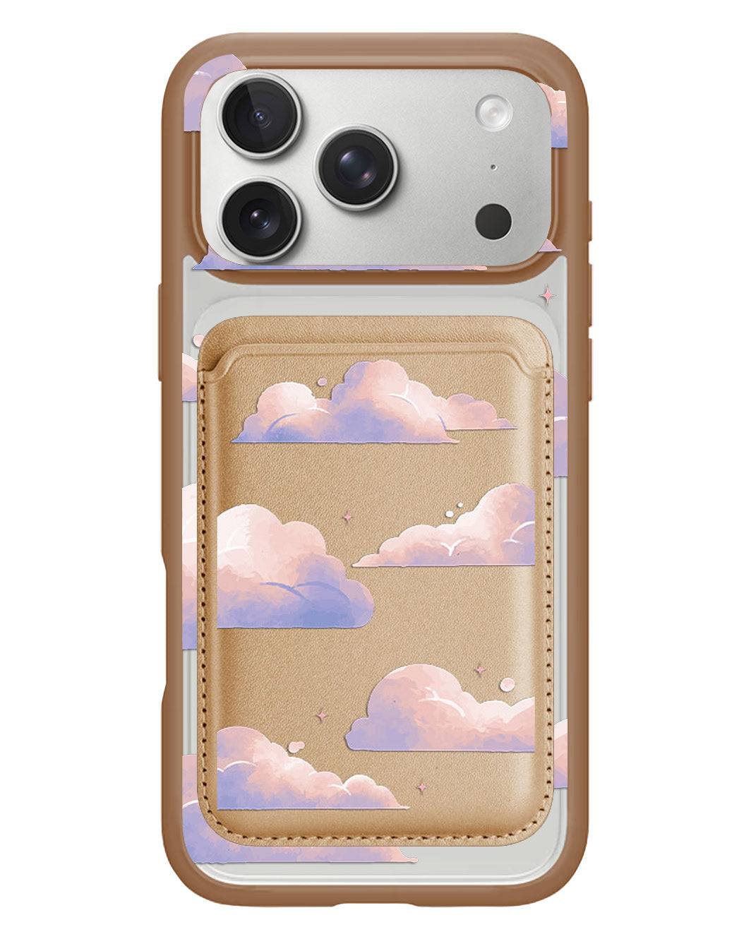 iPhone Magnetic Wallet Case - Pastel Clouds