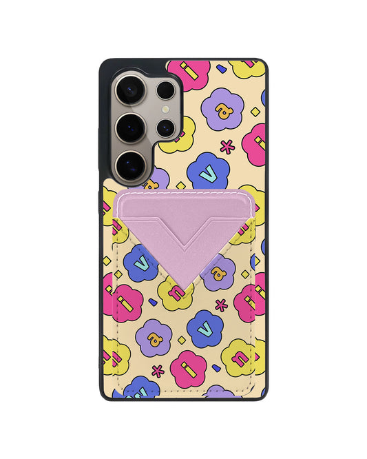 Android Avant Wallet Case - Flower Petals Monogram 2.0
