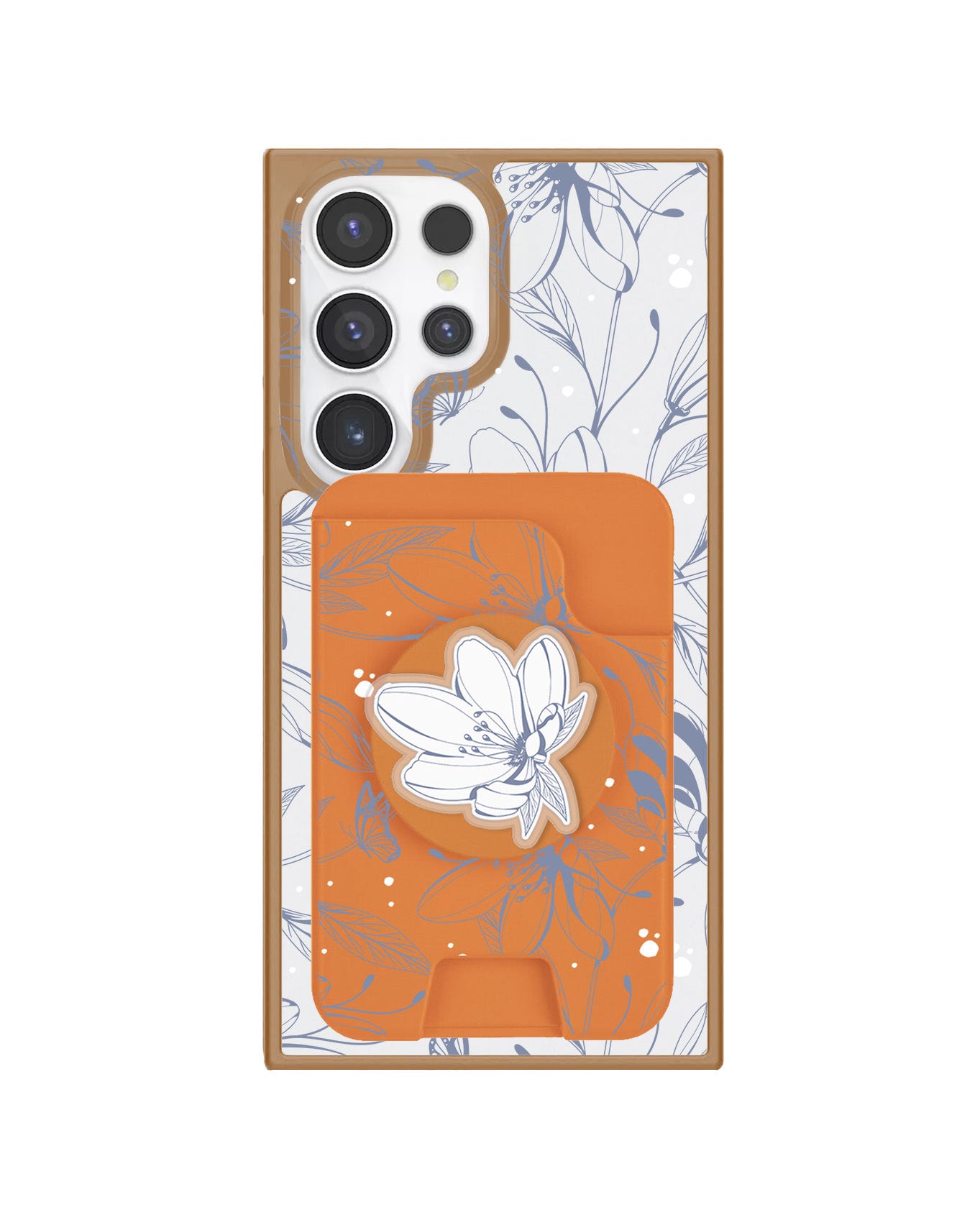 Android Magpop Wallet - Sketchy Flower & Butterfly 2.0