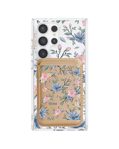 Android Magnetic Wallet Case - Pink & Blue Floral