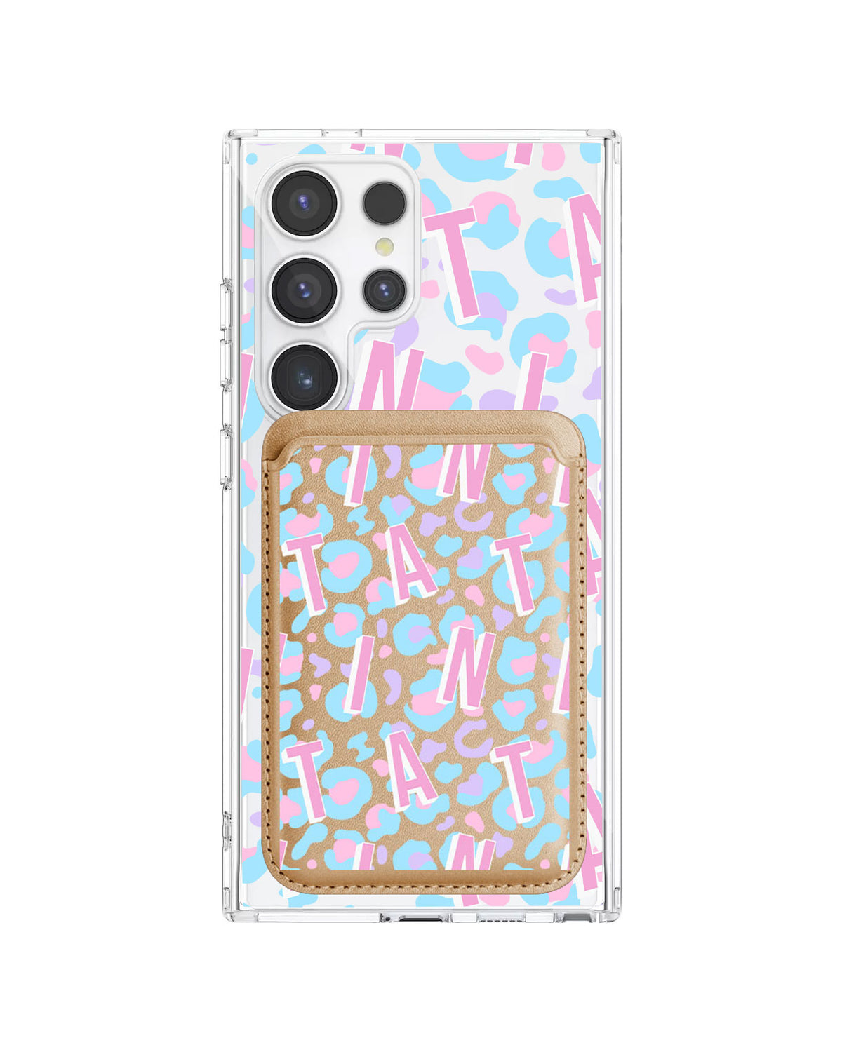 Android Magnetic Wallet Case - Leopard Monogram 6.0