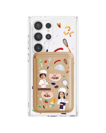 Android Magnetic Wallet Case - Face Grid Dream Chef