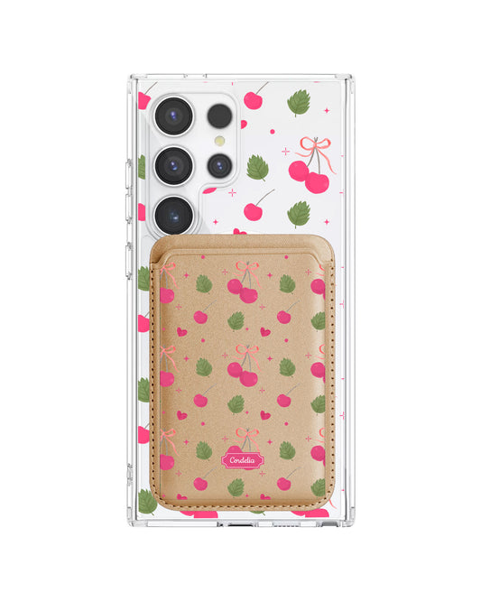 Android Magnetic Wallet Case - Coquette Cherry