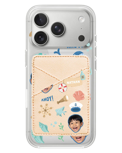 iPhone Phone Wallet Case - Face Grid Sailor