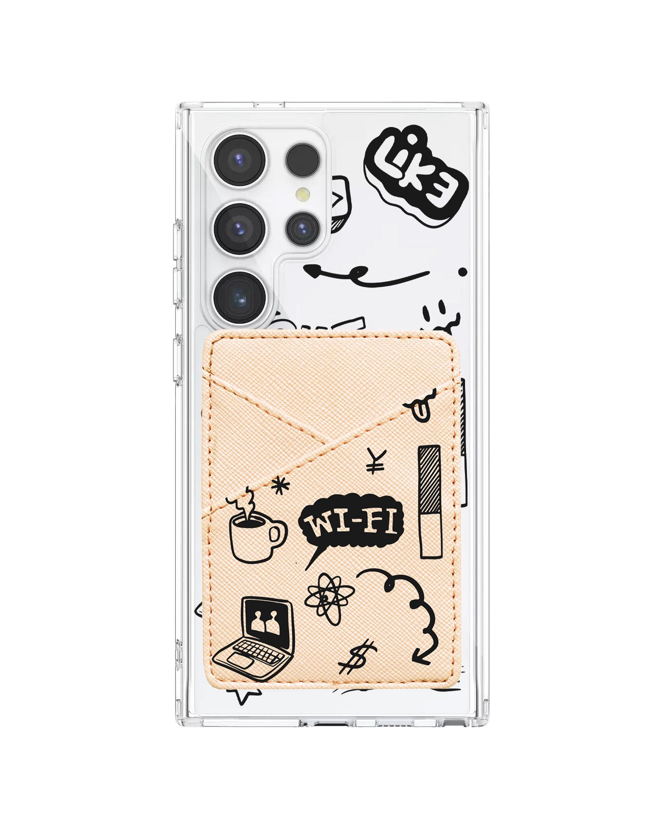 Android Phone Wallet Case - Social Black