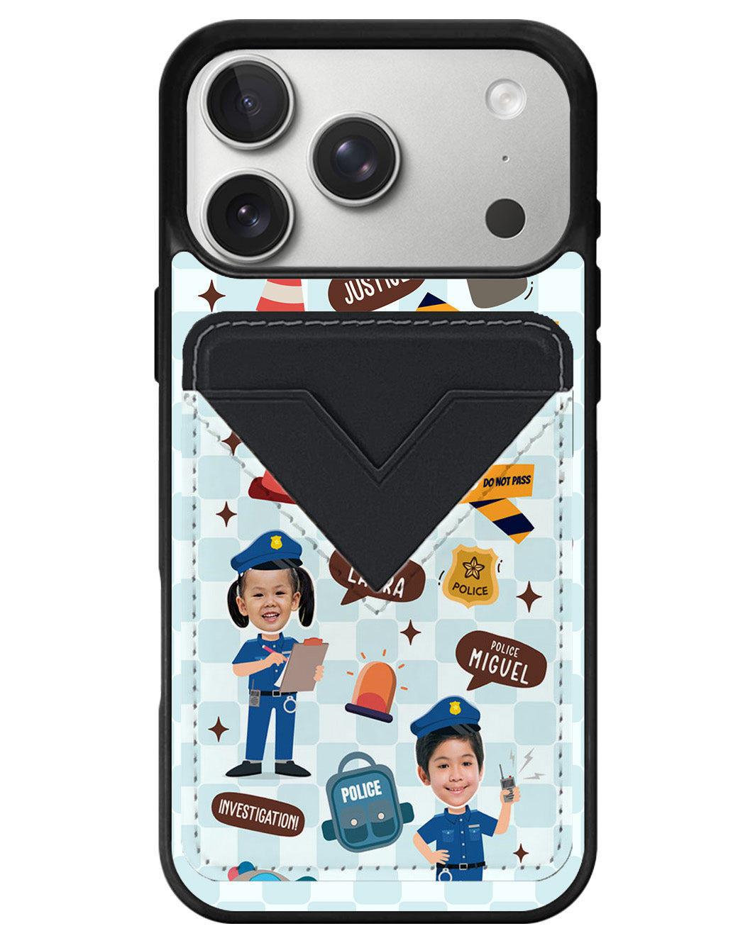 iPhone Avant Wallet Case - Face Grid Dream Police