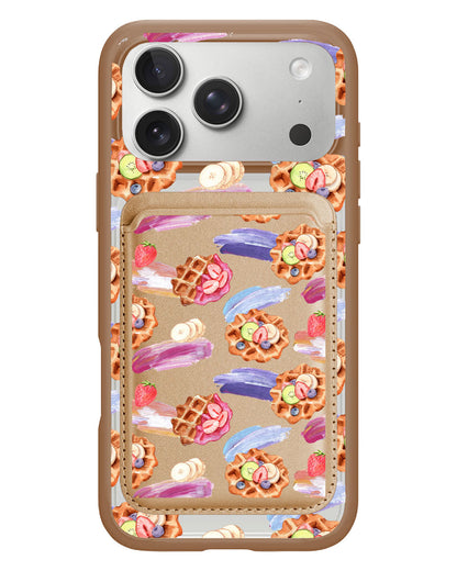 iPhone Magnetic Wallet Case - Waffles