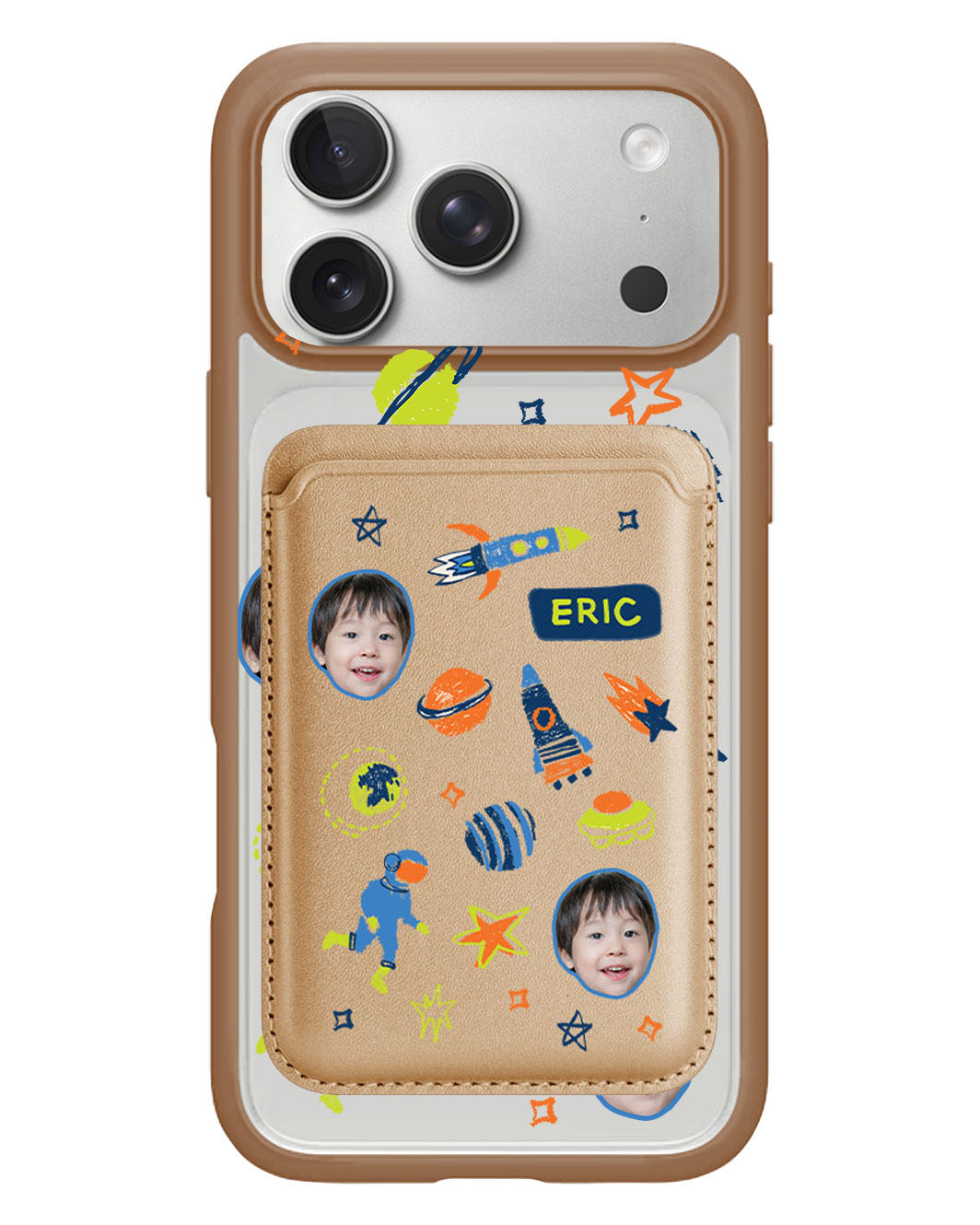 iPhone Magnetic Wallet Case - Face Grid Galaxy
