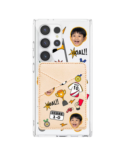 Android Phone Wallet Case - Face Grid Soccer