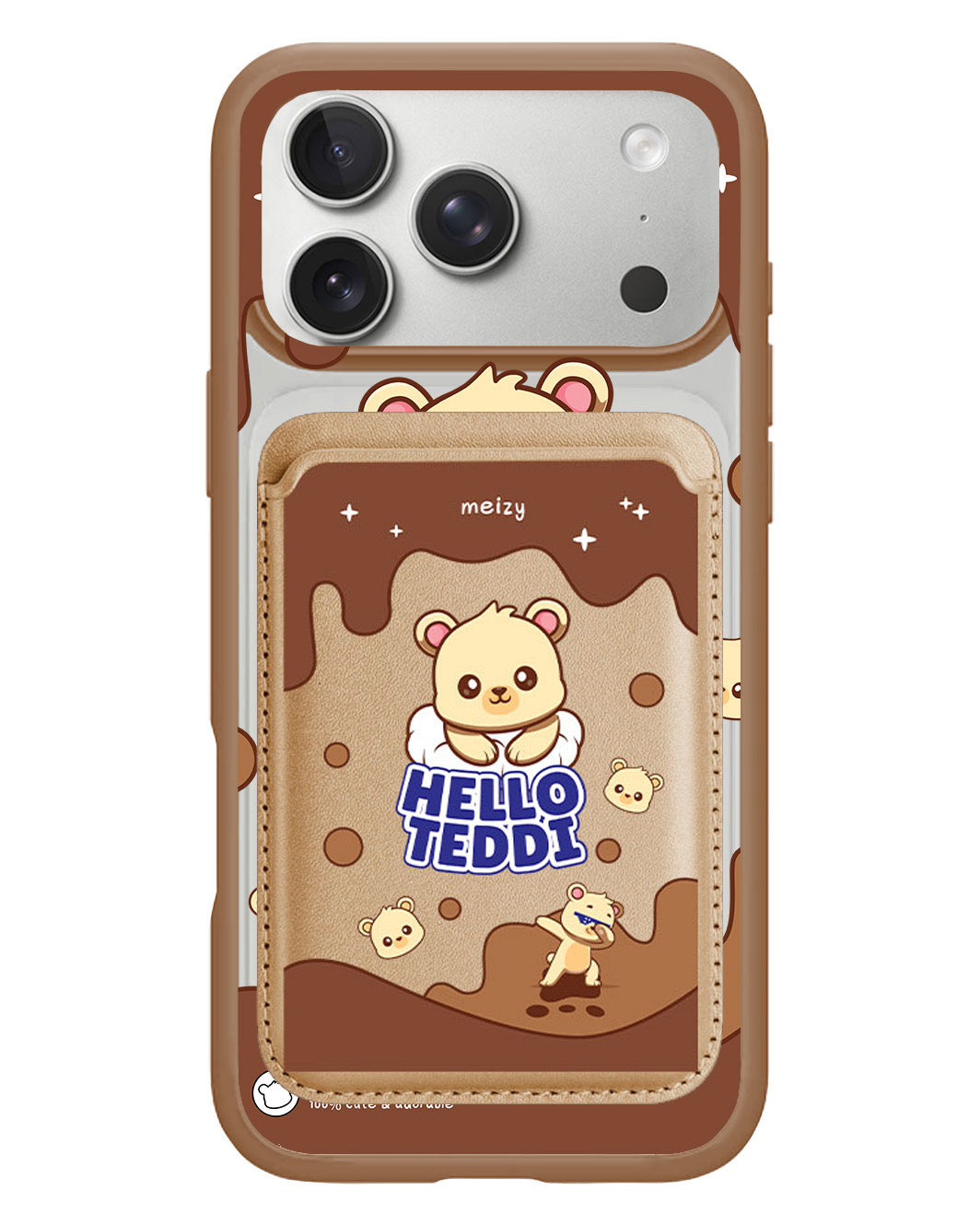 iPhone Magnetic Wallet Case - Hello Teddy 1.0