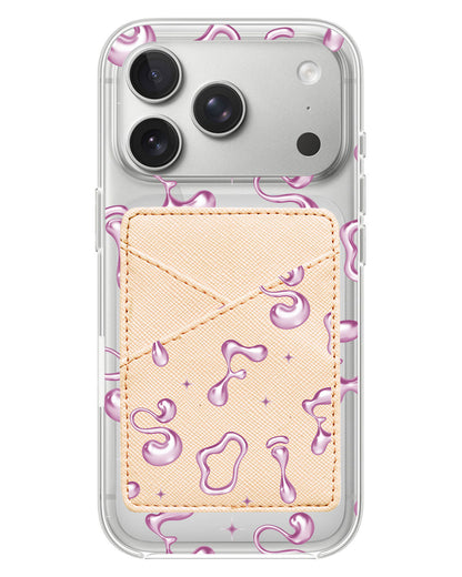 iPhone Phone Wallet Case - Pink Chrome Monogram