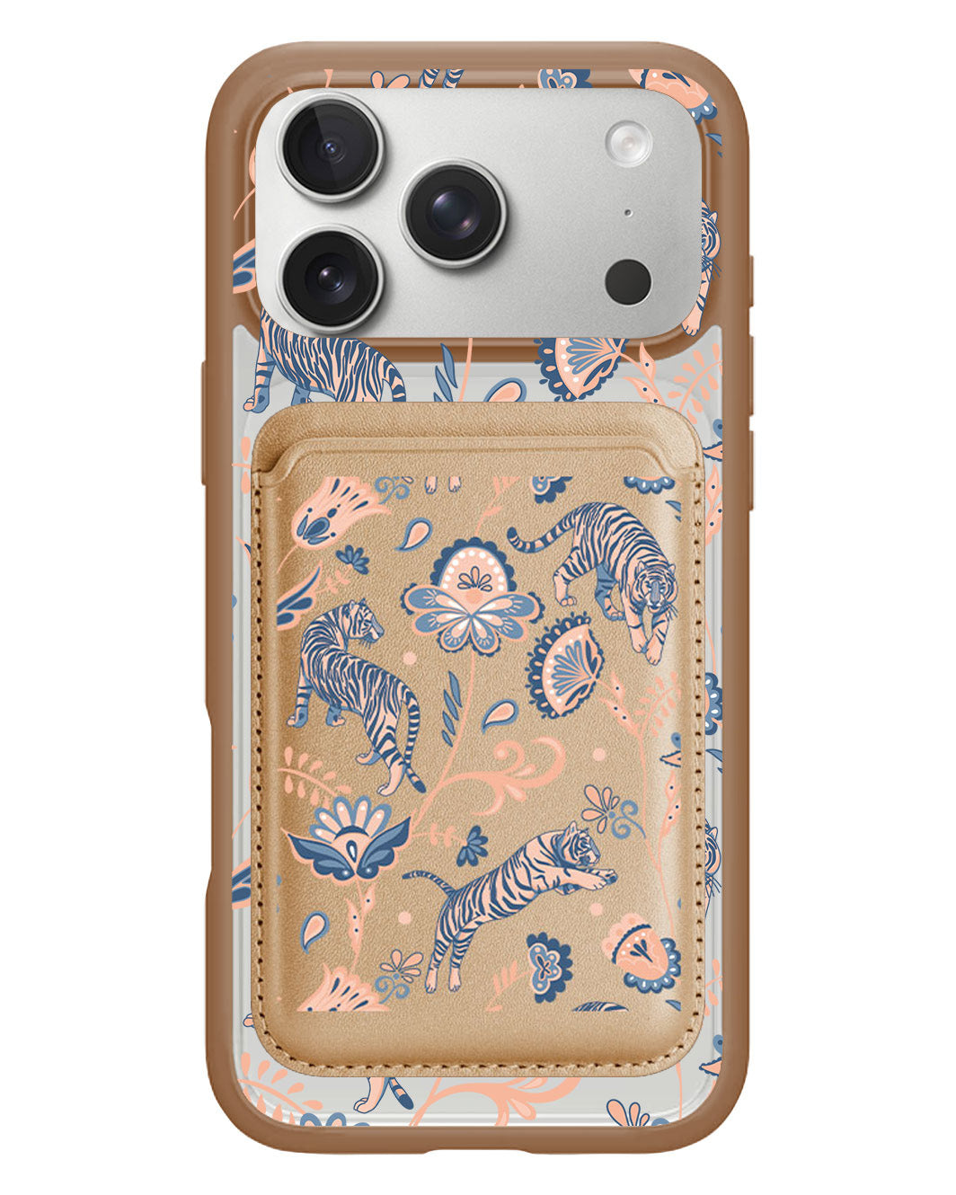 iPhone Magnetic Wallet Case - Tiger & Floral 5.0