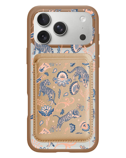 iPhone Magnetic Wallet Case - Tiger & Floral 5.0