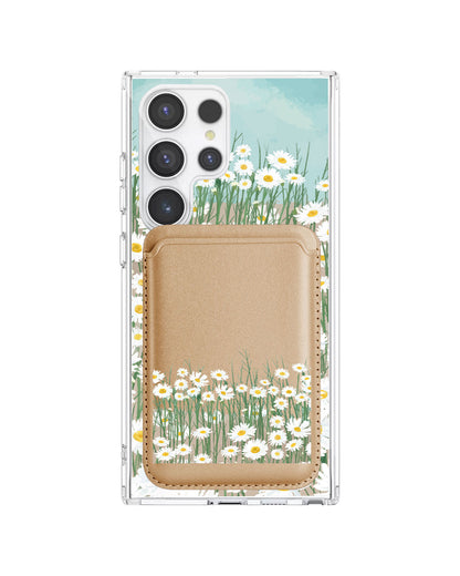 Android Magnetic Wallet Case - Oil Painting Daisy
