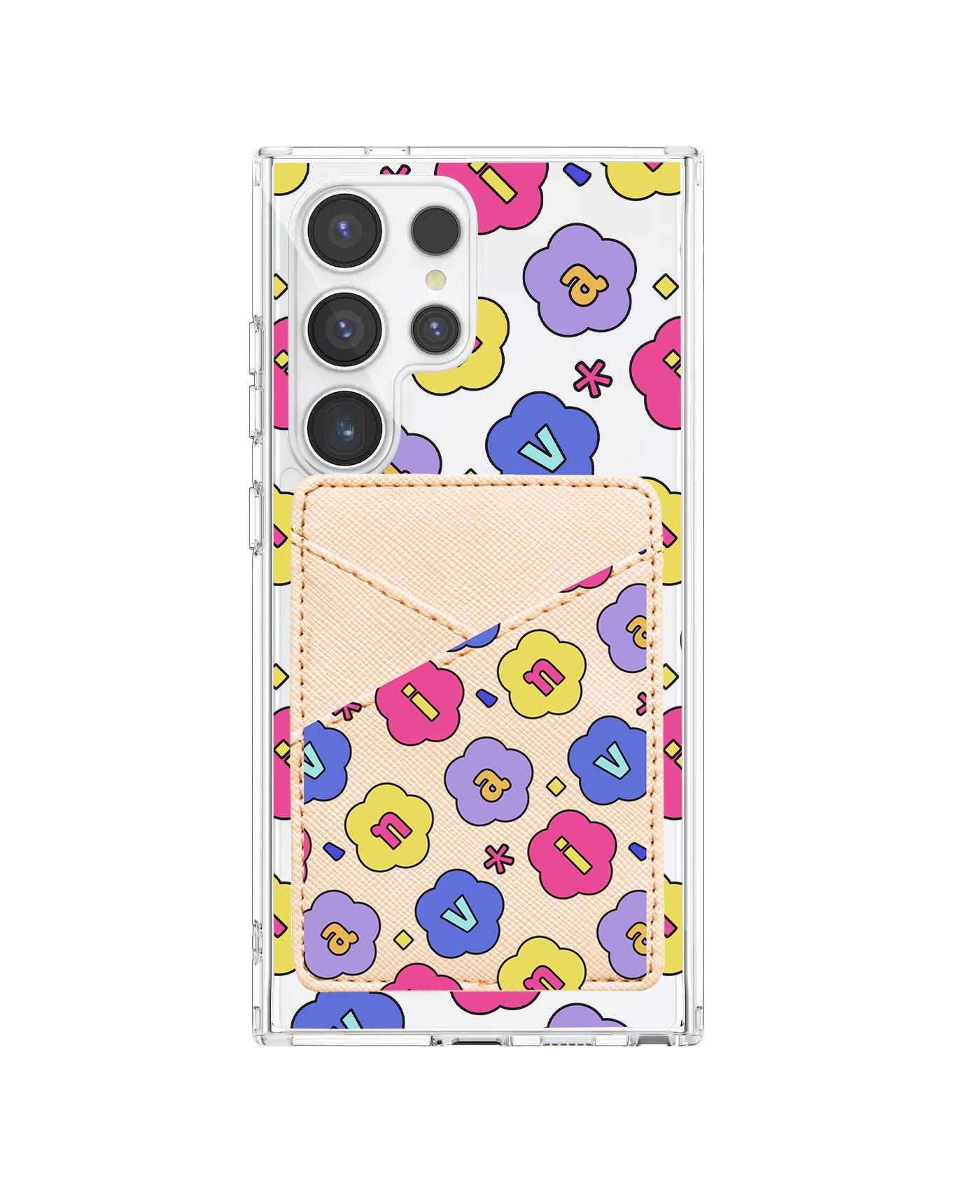 Android Phone Wallet Case - Flower Petals Monogram 2.0