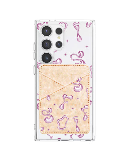 Android Phone Wallet Case - Pink Chrome Monogram