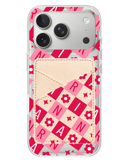 iPhone Phone Wallet Case - Flower Grid Monogram 1.0