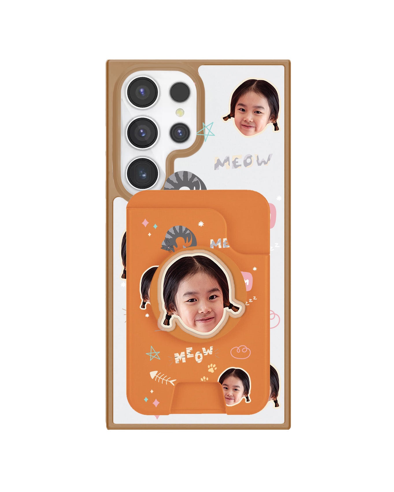 Android Magpop Wallet - Face Grid Kitty