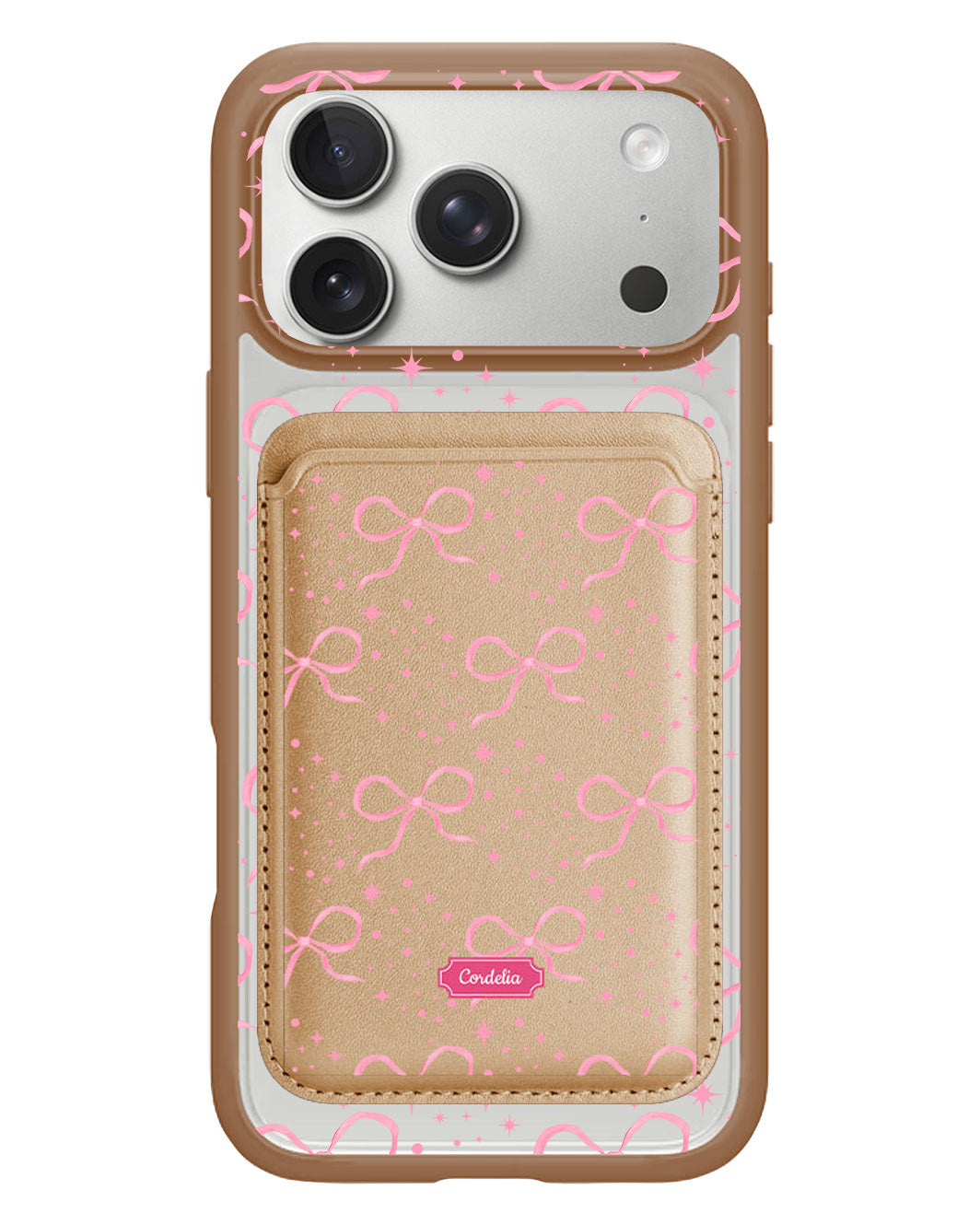 iPhone Magnetic Wallet Case - Coquette Glittery Bow