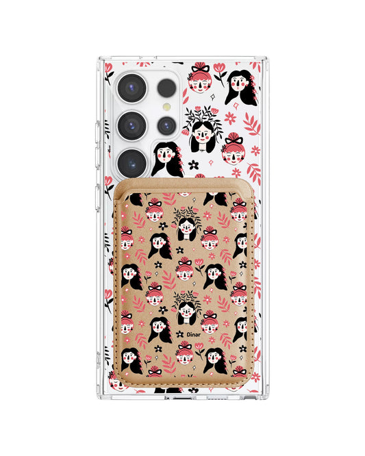 Android Magnetic Wallet Case - Flowery Faces