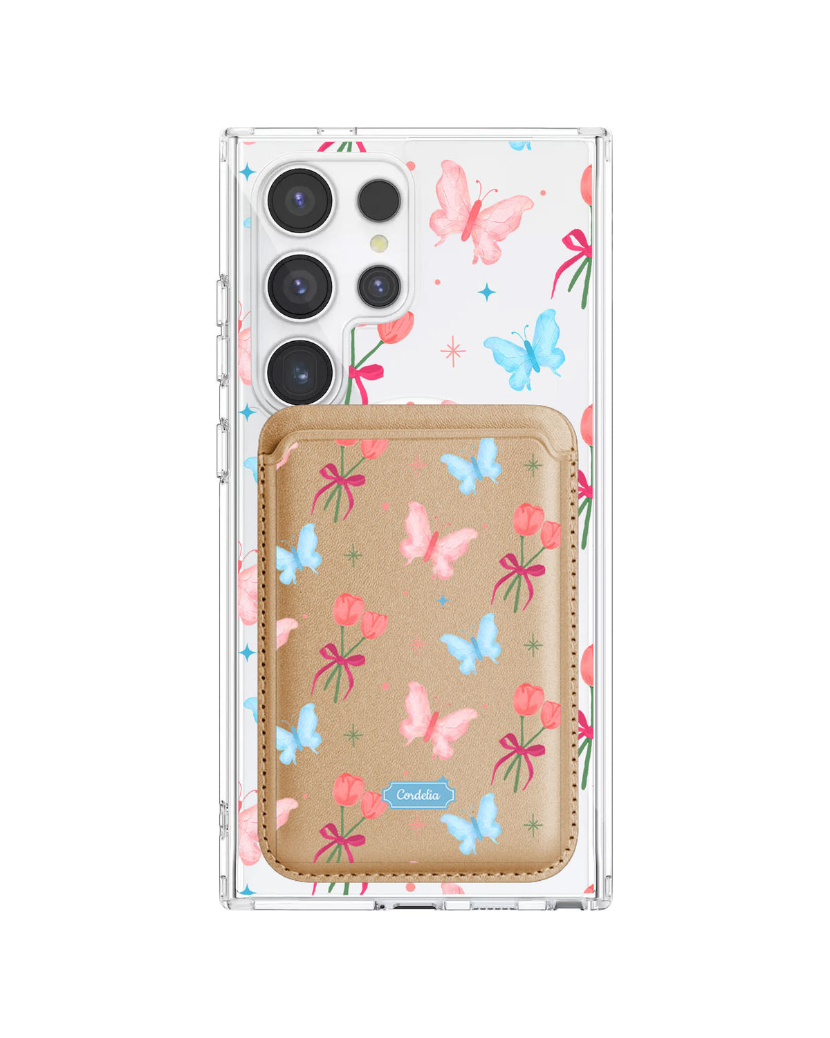 Android Magnetic Wallet Case - Coquette Butterfly