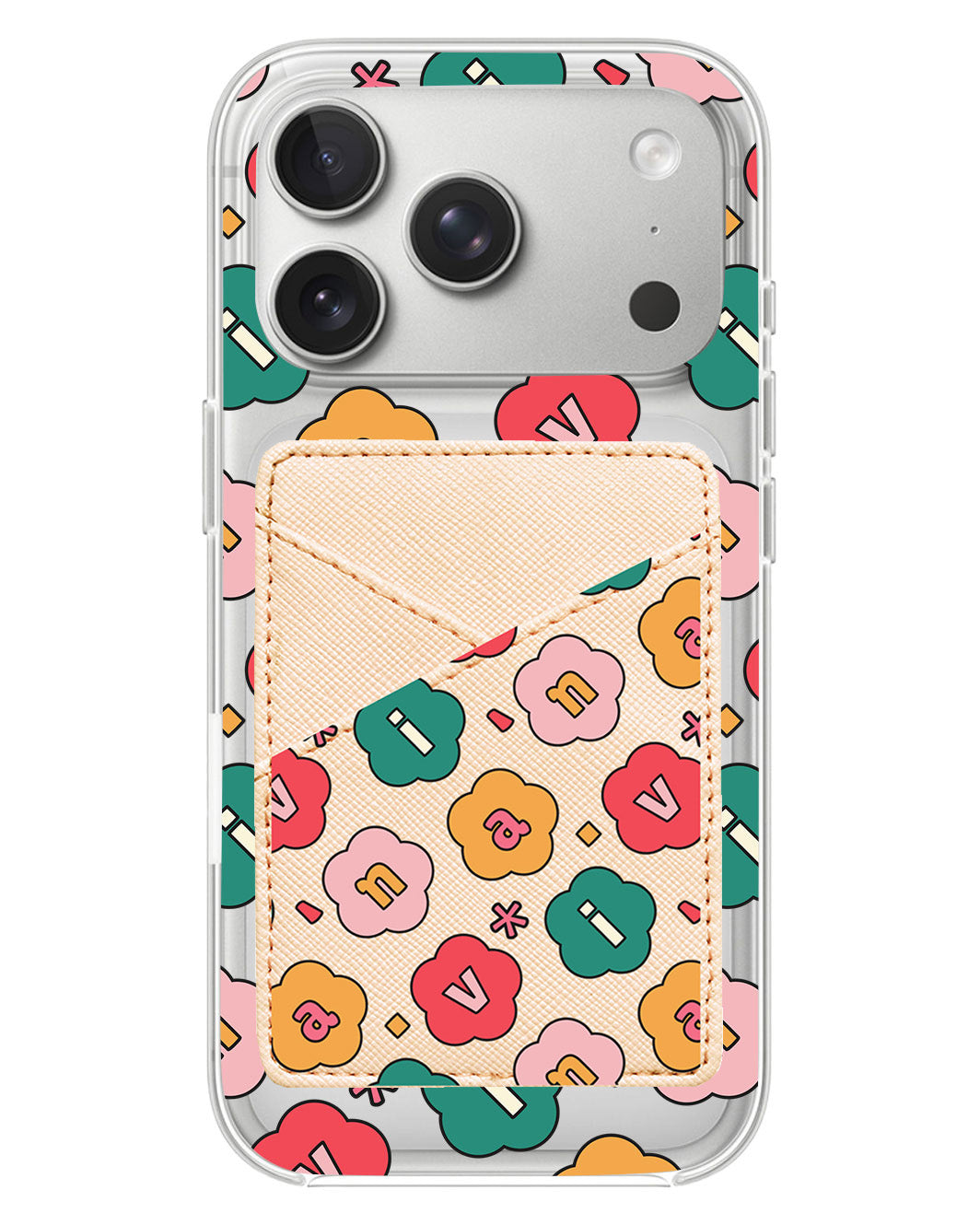 iPhone Phone Wallet Case - Flower Petals Monogram 3.0