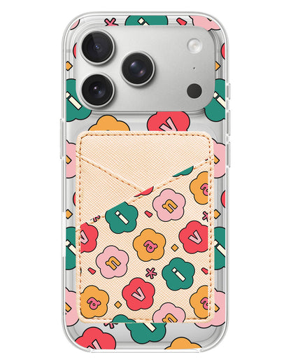 iPhone Phone Wallet Case - Flower Petals Monogram 3.0