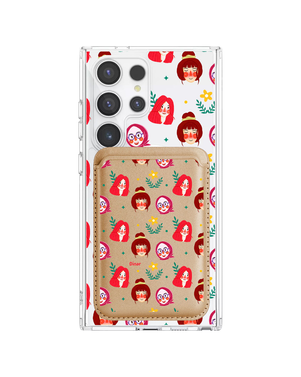 Android Magnetic Wallet Case - Lovely Faces