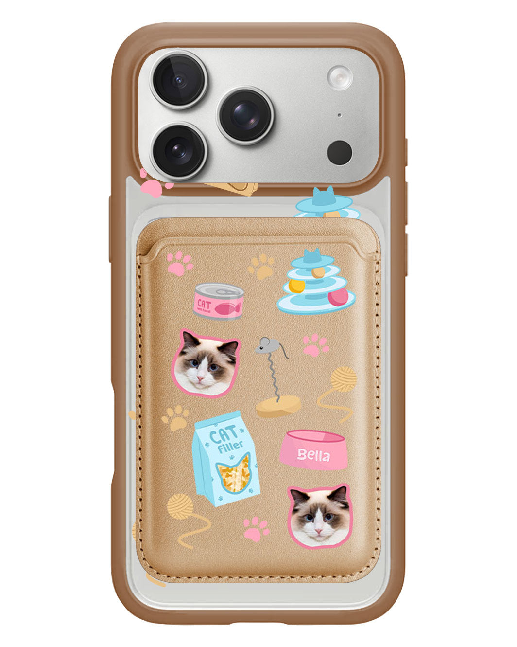 iPhone Magnetic Wallet Case - Pet Grid Kitty Playtime