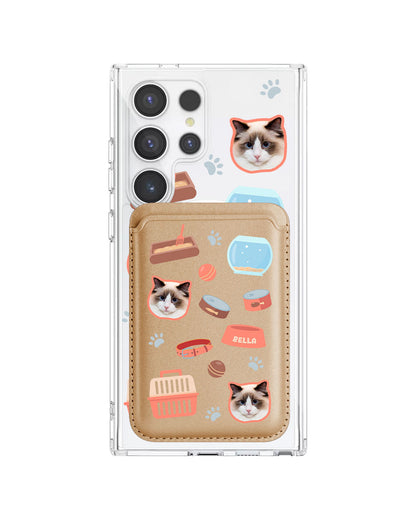 Android Magnetic Wallet Case - Pet Grid Kitty Cozy Corner