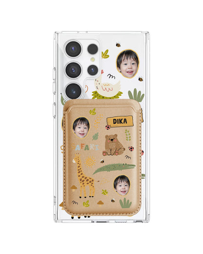 Android Magnetic Wallet Case - Face Grid Safari