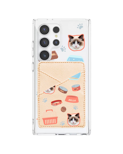 Android Phone Wallet Case - Pet Grid Kitty Cozy Corner