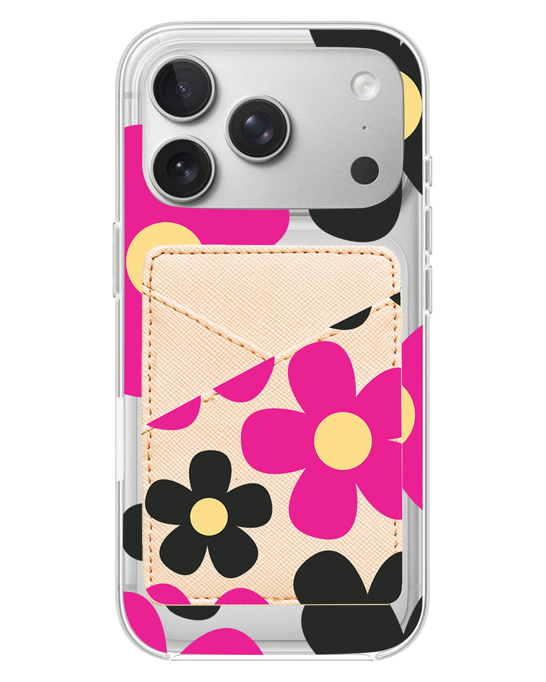 iPhone Phone Wallet Case - Daisy Hot Pink
