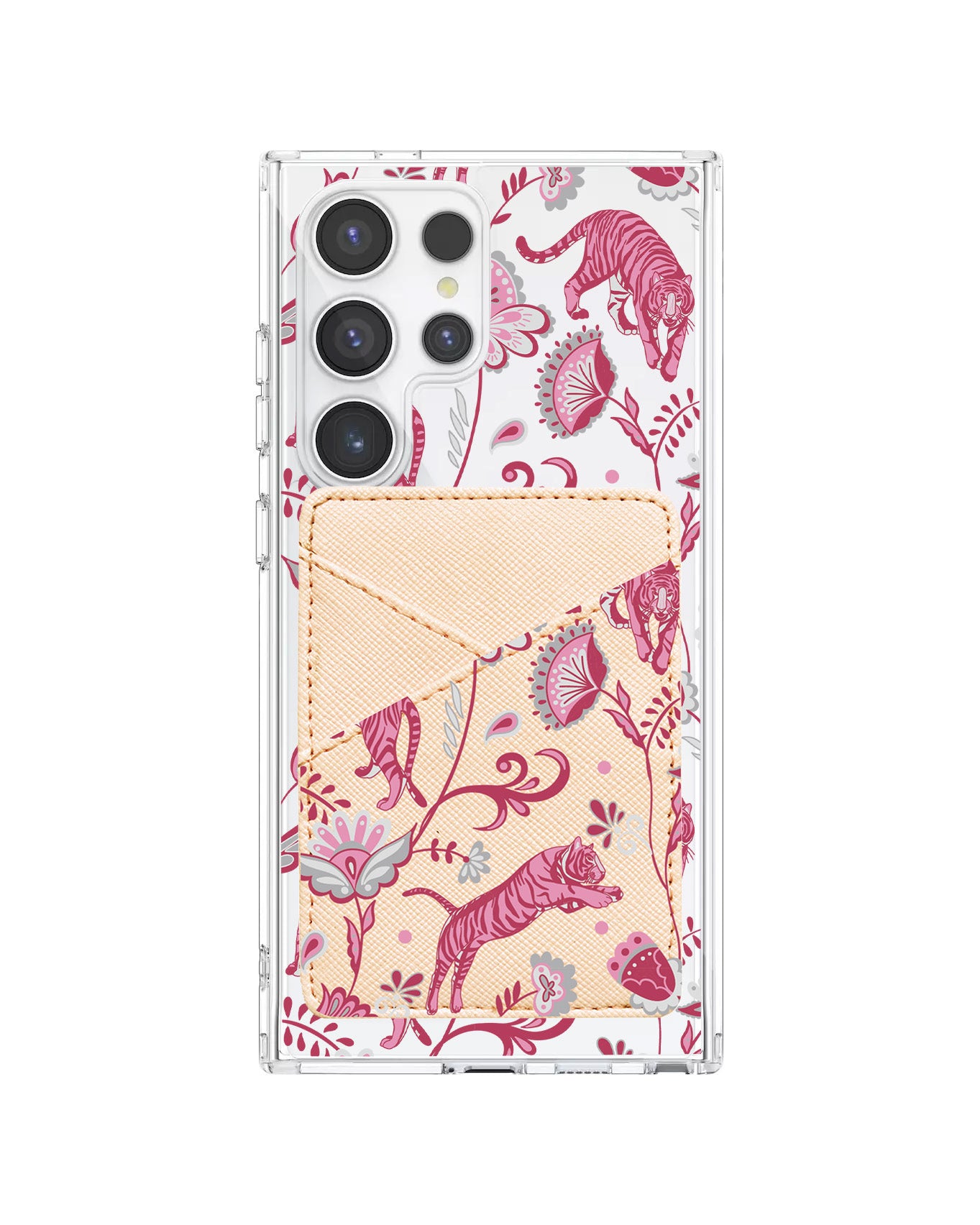 Android Phone Wallet Case - Tiger & Floral 7.0