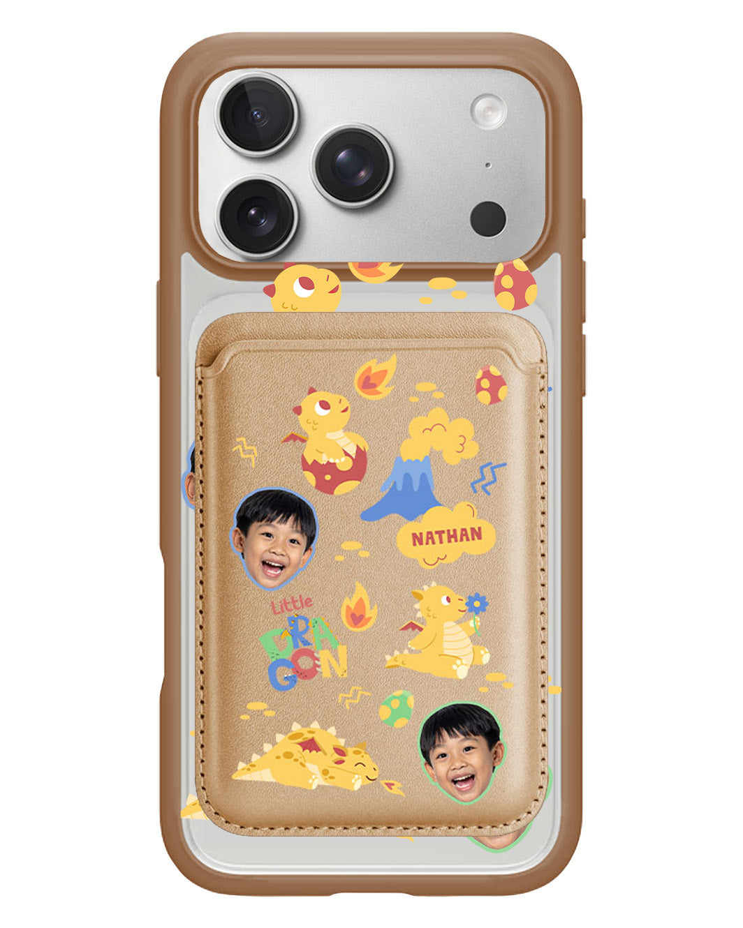 iPhone Magnetic Wallet Case - Face Grid Little Dragon