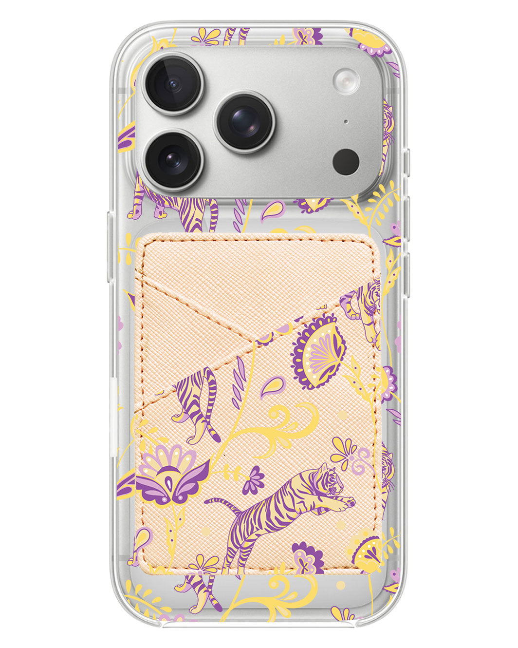 iPhone Phone Wallet Case - Tiger & Floral 4.0
