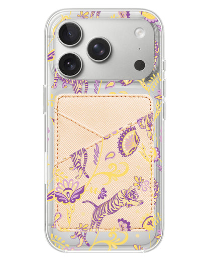 iPhone Phone Wallet Case - Tiger & Floral 4.0