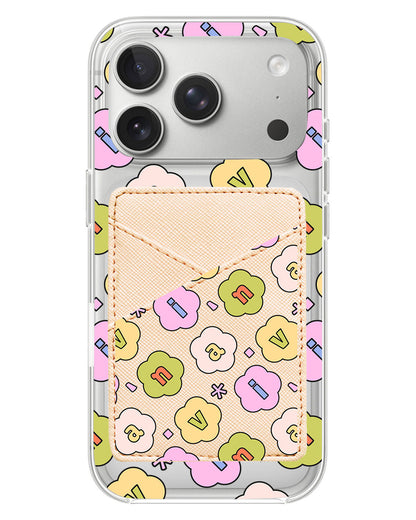 iPhone Phone Wallet Case - Flower Petals Monogram 1.0