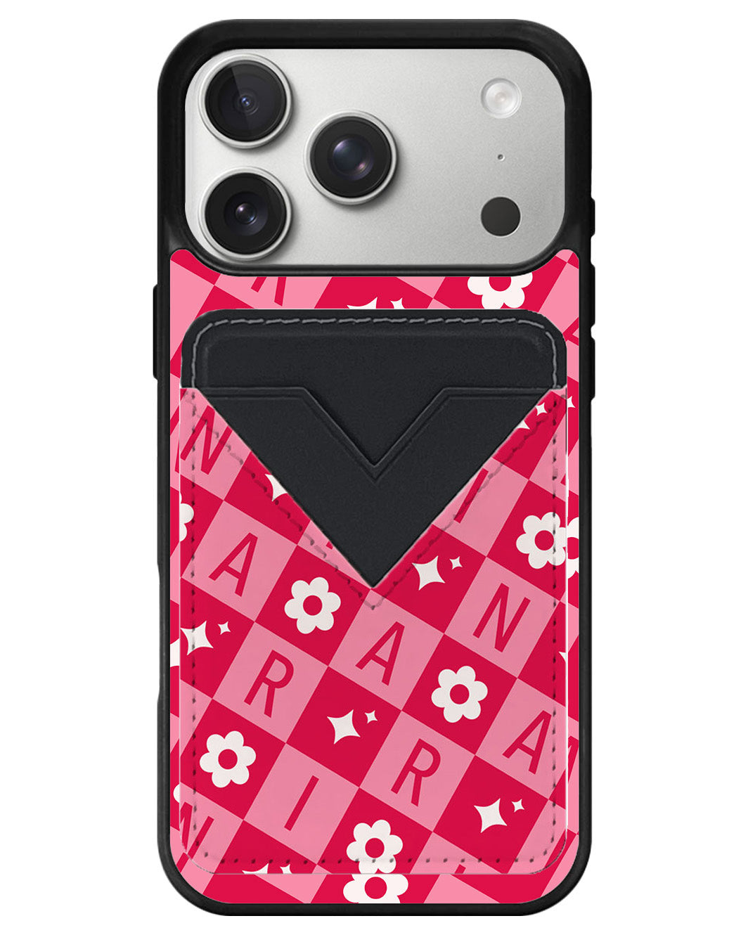 iPhone Avant Wallet Case - Flower Grid Monogram 1.0