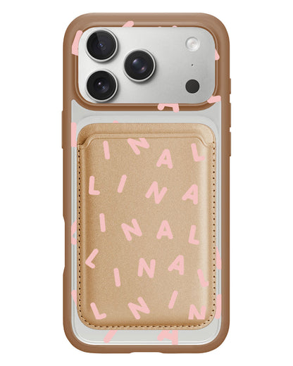 iPhone Magnetic Wallet Case - Monogram 2.0 Pink