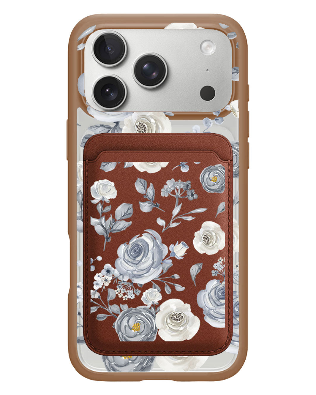 iPhone Magnetic Wallet Case - Blue Rose