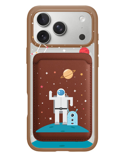 iPhone Magnetic Wallet Case - Blue Alien