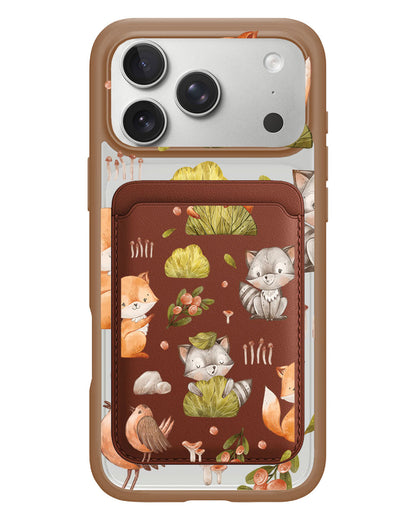 iPhone Magnetic Wallet Case - Racoon and Friends