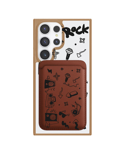 Android Magnetic Wallet Case - Rock N Roll Black
