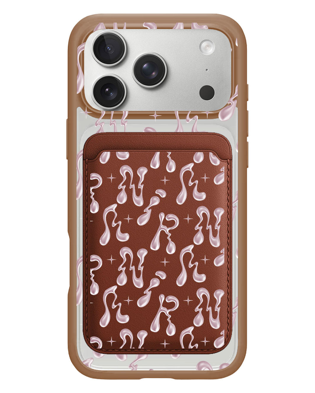 iPhone Magnetic Wallet Case - Pink Chrome Monogram 2.0